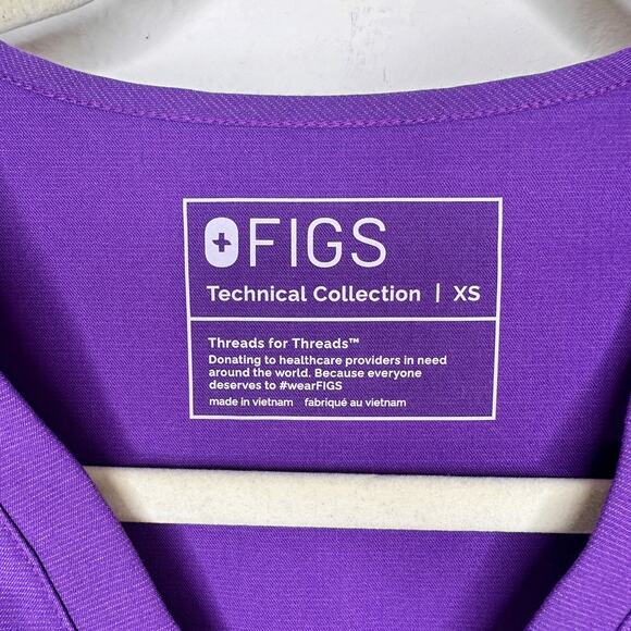 Figs Casma Three Pocket Technical Scrub Top Ultraviolet Purple Womens XS - Picture 5 of 16